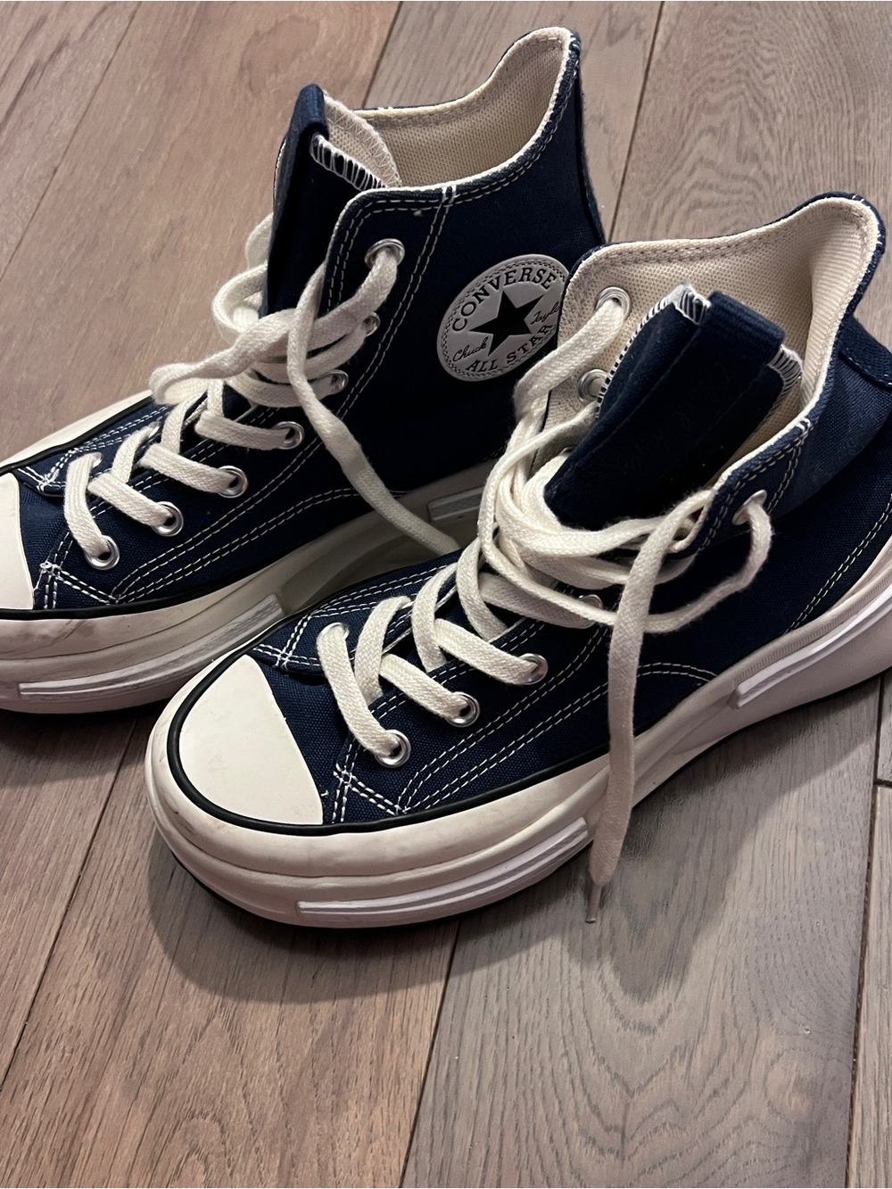 Converse Runstar Legacy CX Navy and White High-Top Sneakers *read description